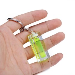 Mini bolha de nível de espírito acrílico com chaveiro - ferramenta de medição