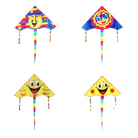 Triângulo sorrindo rosto - kite 80 cm