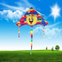 Triângulo sorrindo rosto - kite 80 cm