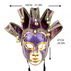 Vintage Jolly Joker - máscara de cara cheia veneziano para masquerade & halloween