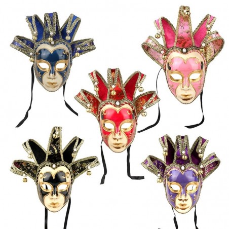 Vintage Jolly Joker - máscara de cara cheia veneziano para masquerade & halloween
