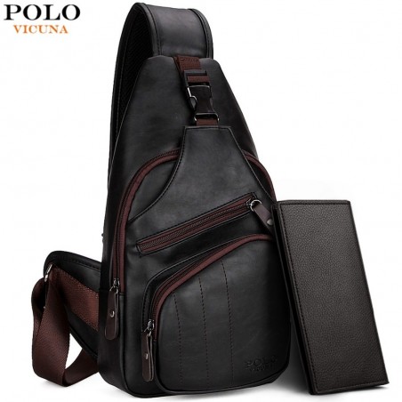 Moda saco de ombro POLO - mochila de couro