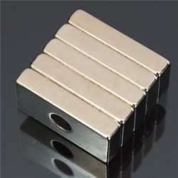 N35 forte neodímio ímã cuboide 20 * 10 * 4mm com 4mm furo 5 pcs