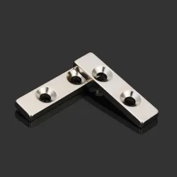 N35 forte bloco de ímã de neodímio 40 * 10 * 4mm - contra-sunk com 2 furos 2pcs