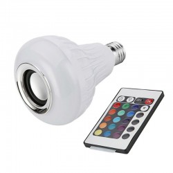 Lâmpada LED RGB inteligente com alto-falante Bluetooth sem fio - controle remoto