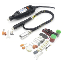 Mini máquina de perfuração de mão elétrica com eixo flexível & 105 acessórios