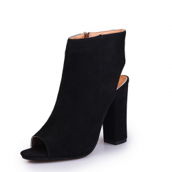 Stylish suede sandals - boots with open toe & heelBoots