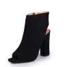 Stylish suede sandals - boots with open toe & heelBoots
