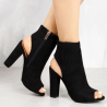 Stylish suede sandals - boots with open toe & heelBoots
