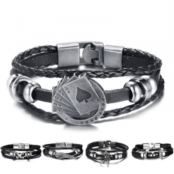 Vintage multilayer leather lucky braceletBracelets