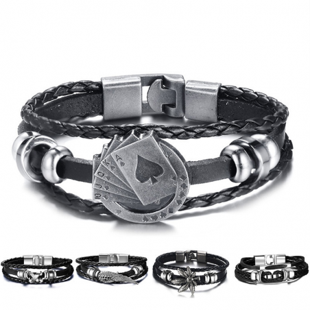Vintage multilayer leather lucky braceletBracelets