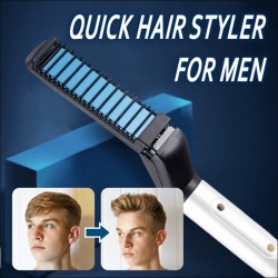 Tudo em um - pente & alisador & cabelo curling ferro para homens