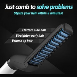 Tudo em um - pente & alisador & cabelo curling ferro para homens