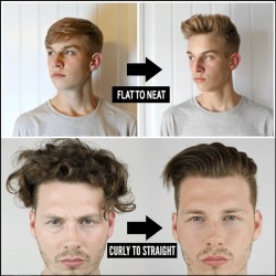 Tudo em um - pente & alisador & cabelo curling ferro para homens