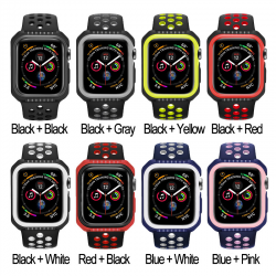 Caso de armadura de silicone e duro para Apple Watch 1-2-3-4-5