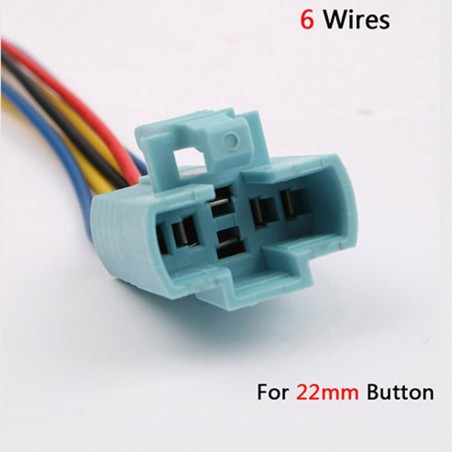 6 fios cabo - soquete para interruptor memontário 22mm botão