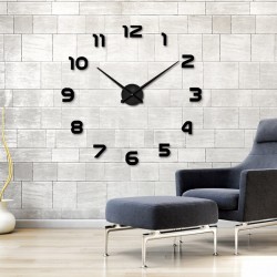 3D wall clock - acrylic mirror stickerClocks