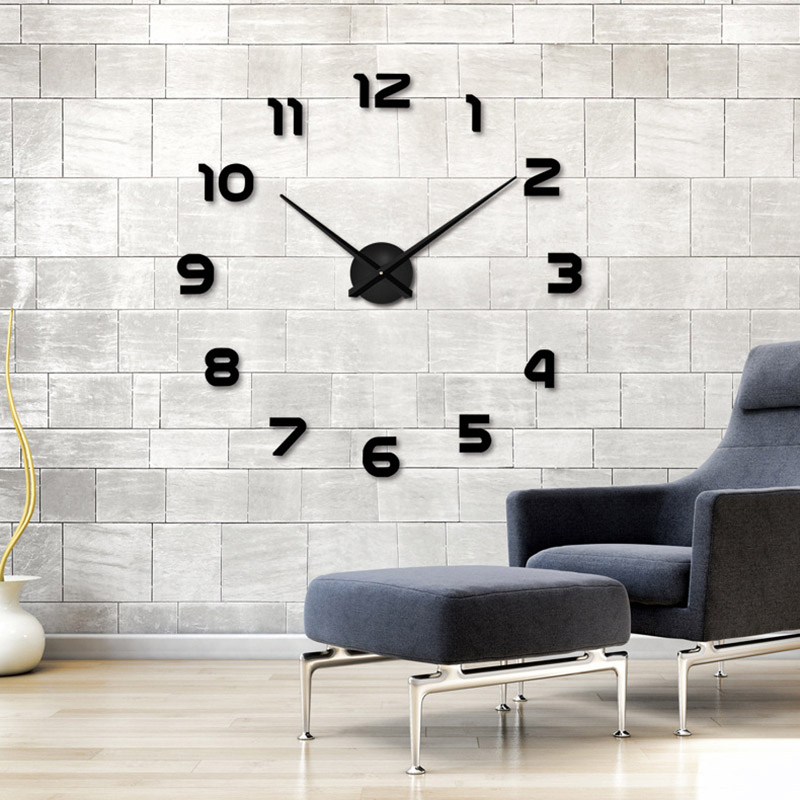 3D wall clock - acrylic mirror stickerClocks