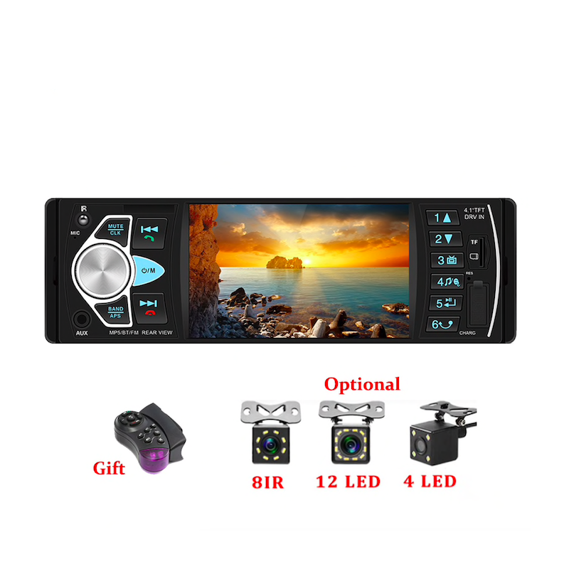 Rádio carro Bluetooth - din 1 - 4 polegadas display - MP3/MP5 - câmera traseira - direção remota Rádio carro Bluetooth - din 1 - 4 polegadas display - MP3/MP5 - câmera traseira - direção remota