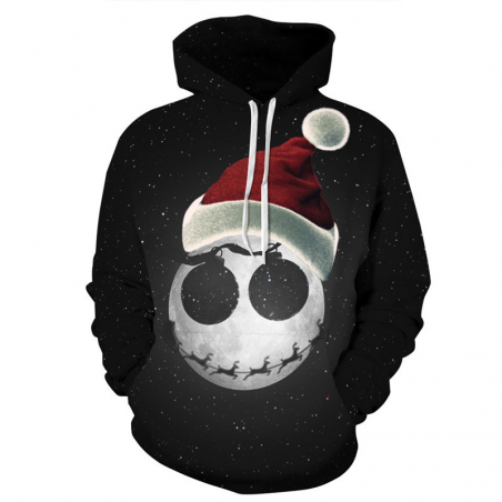 3D Christmas Halloween Skull imprimir - capuz - unisex