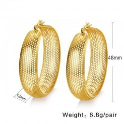 Hollow gold hoops - stainless steel earringsEarrings