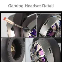 Auscultador de jogos brilhante NiUB5 PC65 - 3D USB 7.1 PS4 fones de ouvido com cancelamento de ruído