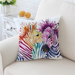 Colorful safari zebras - cushion coverCushion covers
