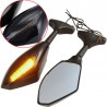 Motorcycle rearview mirrors - Led turn signals lights for Kawasaki 2 pcsMirrors
