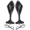Motorcycle rearview mirrors - Led turn signals lights for Kawasaki 2 pcsMirrors