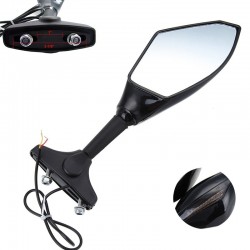 Motorcycle rearview mirrors - Led turn signals lights for Kawasaki 2 pcsMirrors