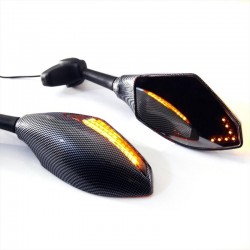 Espelhos de motocicleta - indicadores de sinal de volta conduzidos 2 pcs