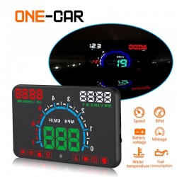 GEYIREN E350 OBD2 II HUD 5.8 tela de polegada - alarme de excesso de velocidade e consumo de combustível - exposição do carro