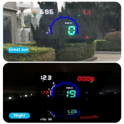 GEYIREN E350 OBD2 II HUD 5.8 tela de polegada - alarme de excesso de velocidade e consumo de combustível - exposição do carro