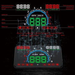 GEYIREN E350 OBD2 II HUD 5.8 tela de polegada - alarme de excesso de velocidade e consumo de combustível - exposição do carro