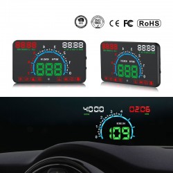 GEYIREN E350 OBD2 II HUD 5.8 tela de polegada - alarme de excesso de velocidade e consumo de combustível - exposição do carro