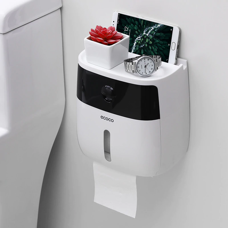 Dispensador de papel higiénico com gaveta - impermeável