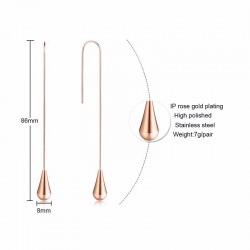 Water drop stainless steel long earringsEarrings