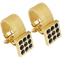 Cufflinks de ouro de luxo com pedra de ônix