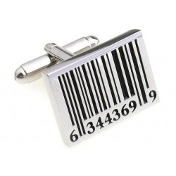 Cufflinks clássicos com código de barras de varejo