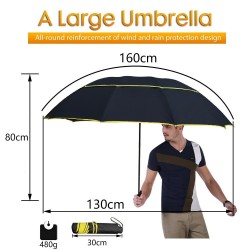 Grande guarda-chuva à prova de vento 130 cm