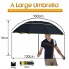 Grande guarda-chuva à prova de vento 130 cm