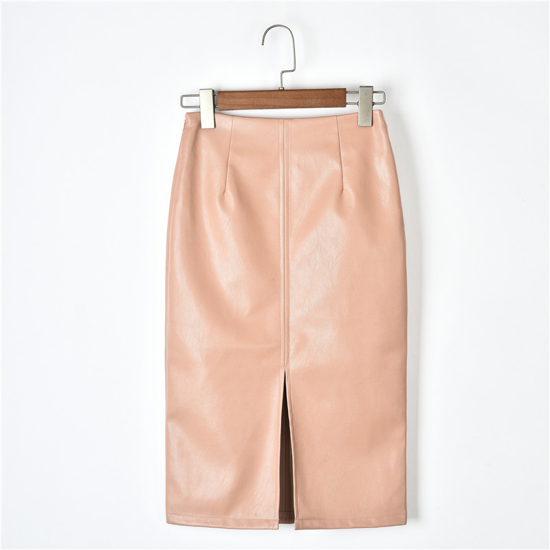 Elegant leather midi skirtDresses