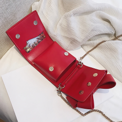 Saco elegante pequeno com arco e cadeia