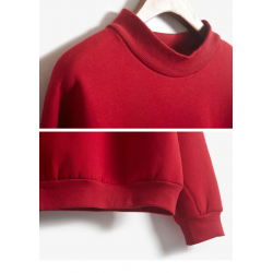 Camisola de veludo quente com manga comprida