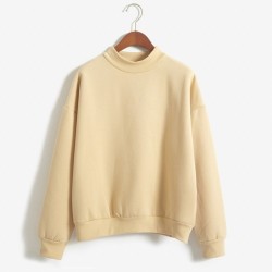 Camisola de veludo quente com manga comprida