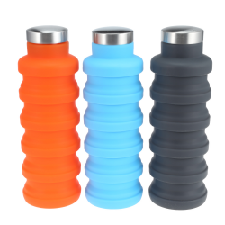Frasco de água de silicone dobrável 500 ml