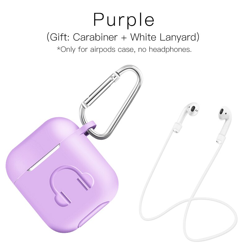 Caso de fone de ouvido de silicone macio para Apple AirPods com gancho