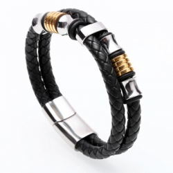 Multilayer leather bracelet with magnetic buckleBracelets