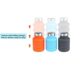 Frasco de água de silicone dobrável 500 ml