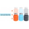 Frasco de água de silicone dobrável 500 ml